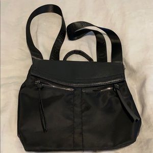 Mini nylon & leather backpack